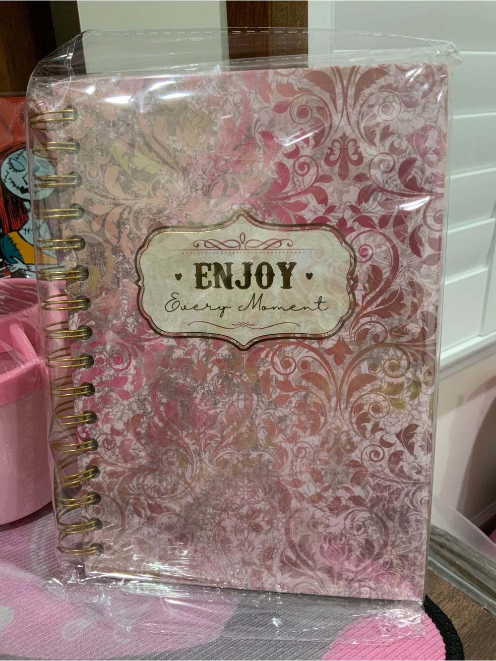 Spiral Journal "Enjoy Every Moment" - Pink Floral Cover